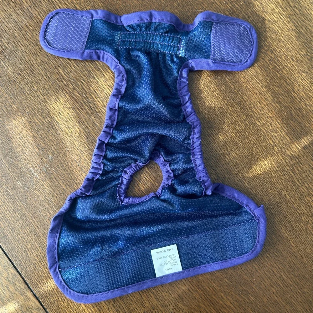 Purple Reusable Dog Diaper | Size Small | Female | Cloth | Tail Hole
